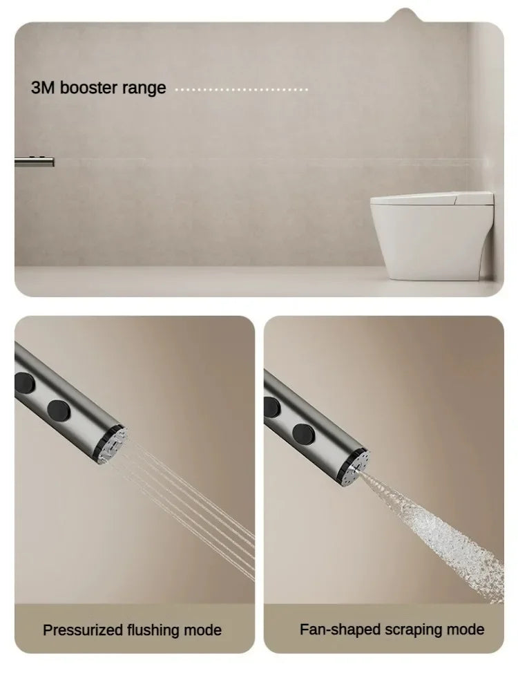 Grey shower Set Four-Function Smart Digital Display Shower System Rainfall Pressurized Wall-mounted Piano Key