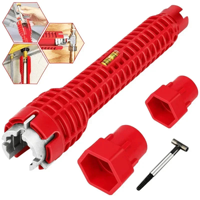 8 in 1 Anti-Slip Flume Socket Wrench Nut Remover for Sink Repair Bathroom Faucet Assembly Plumbing Installation Hand Tool