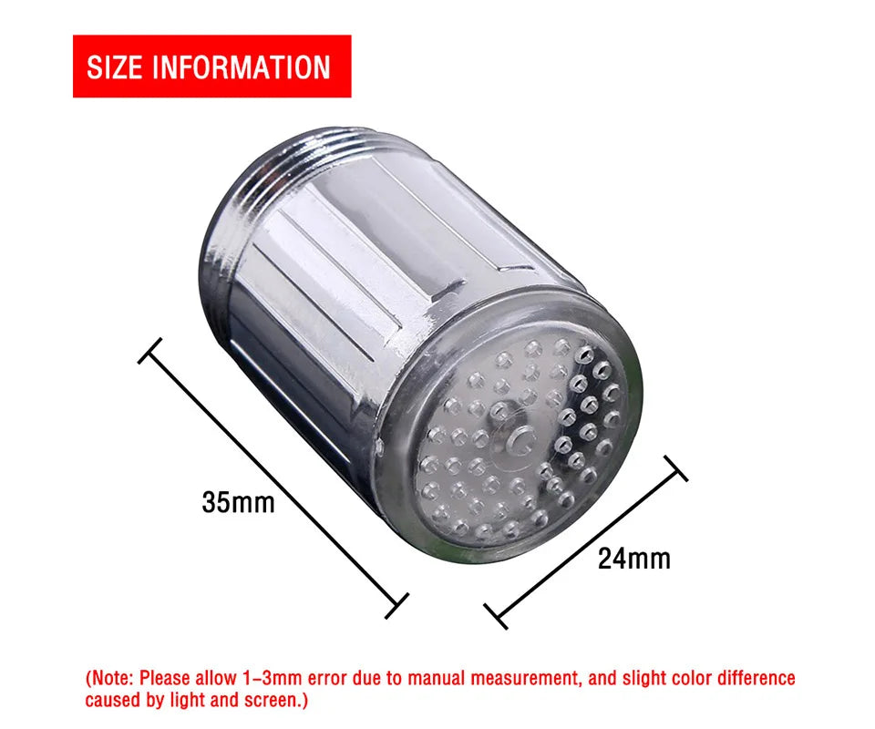 Faucet Night Light Lamp Sensor Hydropower Led Lights Shower Head Temperature Detectable Night Lights For Bathroom Multiple Color