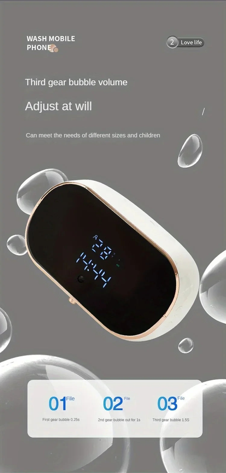 Intelligent Wall Mounted Sensing Soap Dispenser with Non-contact Infrared Bubbles Suitable for For Bathroom Smart Washing Hand