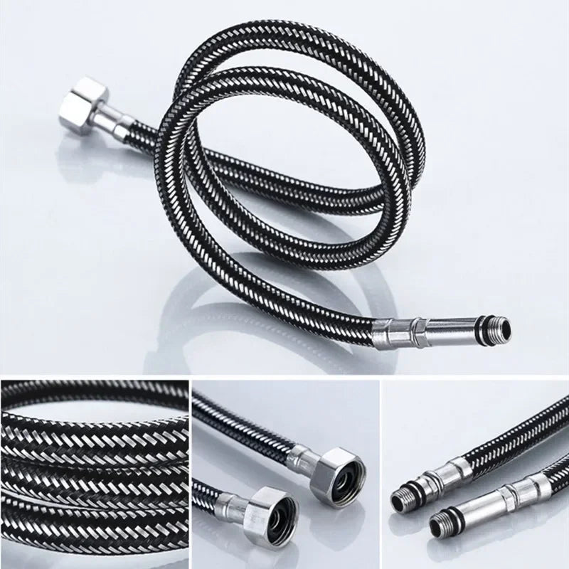 G1/2'' Stainless Steel Nylon Braided Tube Pipe Hose Silicone Plumbing Thermoresistant Tap Basin Faucet Sink Kitchen Bathroom