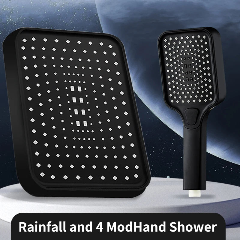 Luxury Bathroom Showerhead, Adjustable Angles, Anti-Clogging Silicone Nozzles,
