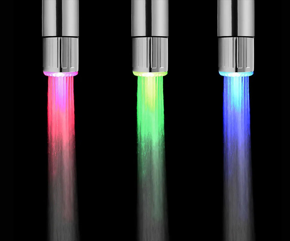 Faucet Night Light Lamp Sensor Hydropower Led Lights Shower Head Temperature Detectable Night Lights For Bathroom Multiple Color