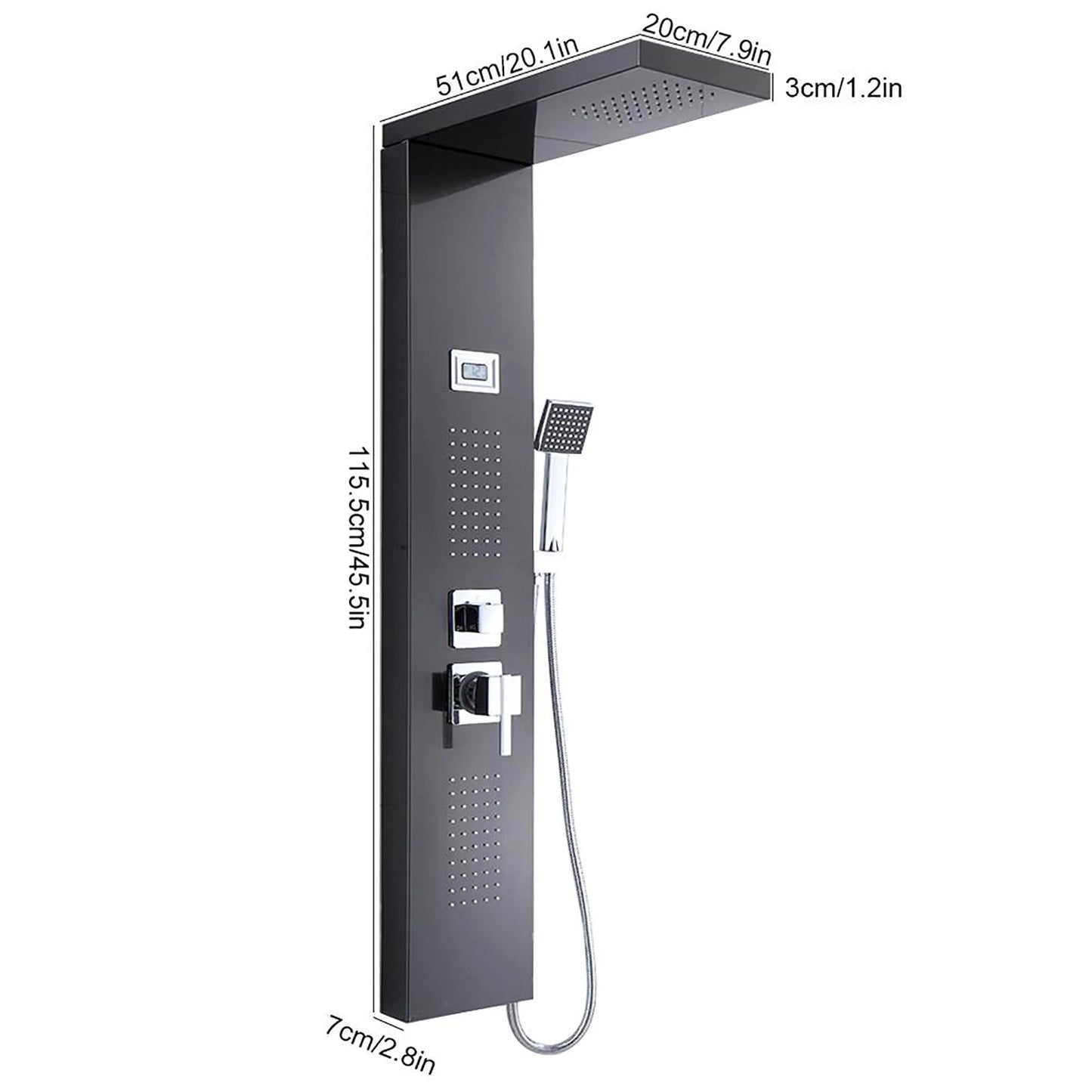Bathroom Shower Panel Rain Waterfall Spray with Handshower Kit