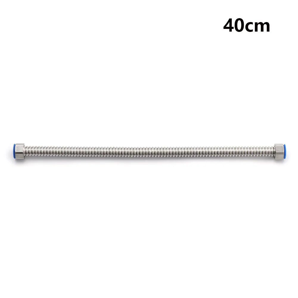 G1/2" Stainless Steel Corrugated Supply Hose Water Heater Connector Plumbing Pipe Hose Tube Thickened Extendable Hose Tube
