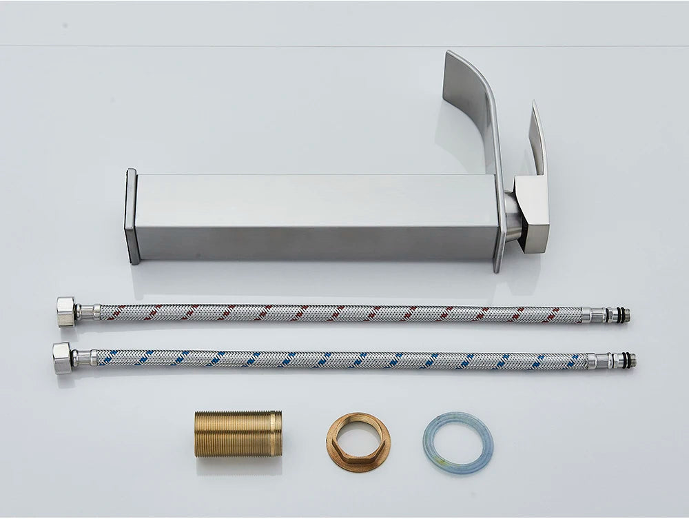 Brushed Golden Basin Faucets Single Lever Hole Deck Mount