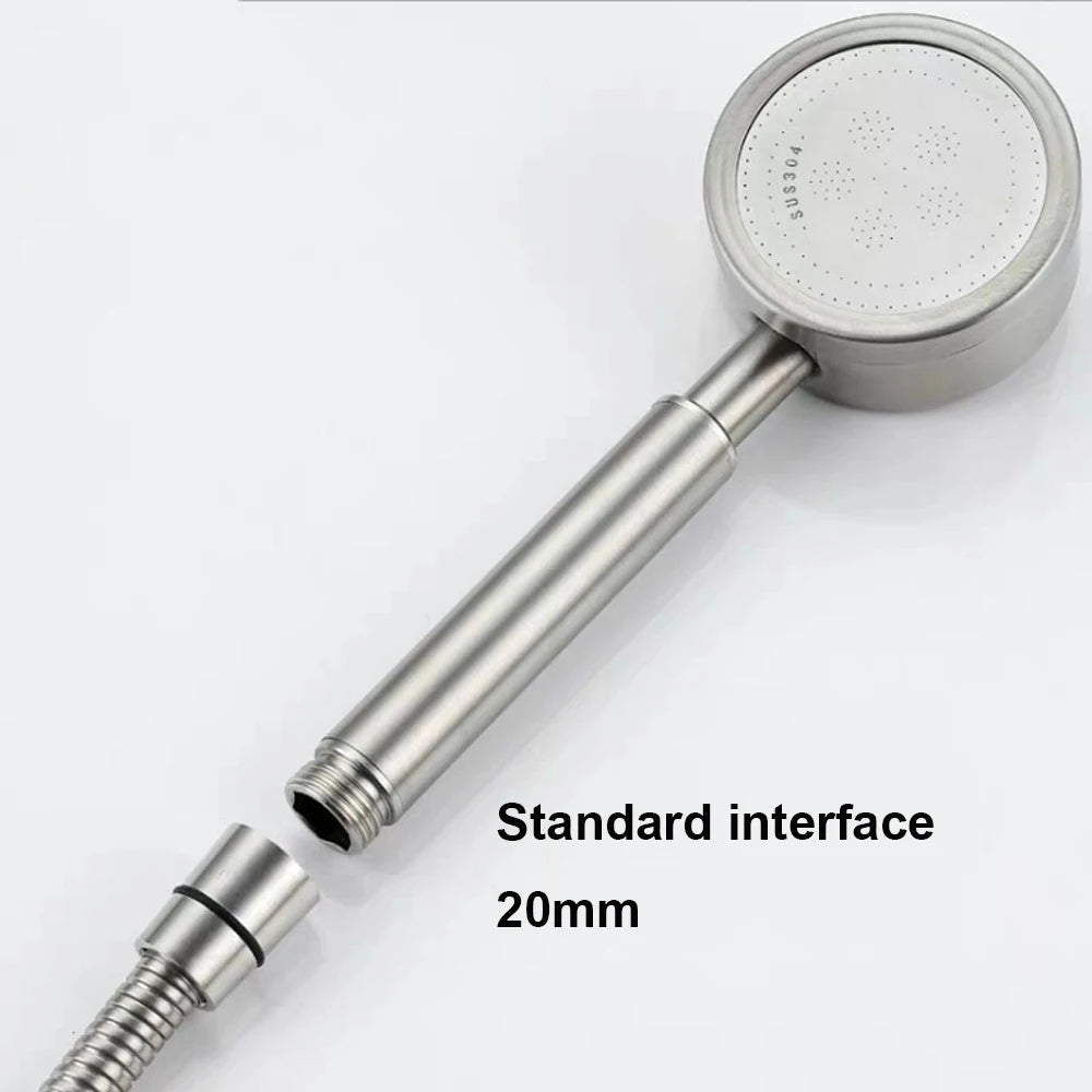 Black Stainless Steel Shower Head Fall resistant Durable High Pressure Showerhead