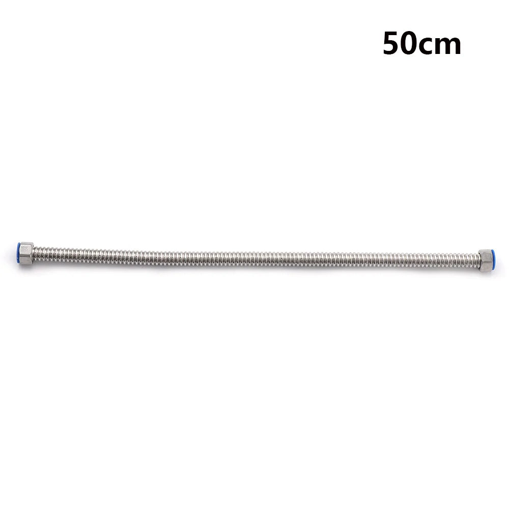 G1/2" Stainless Steel Corrugated Supply Hose Water Heater Connector Plumbing Pipe Hose Tube Thickened Extendable Hose Tube