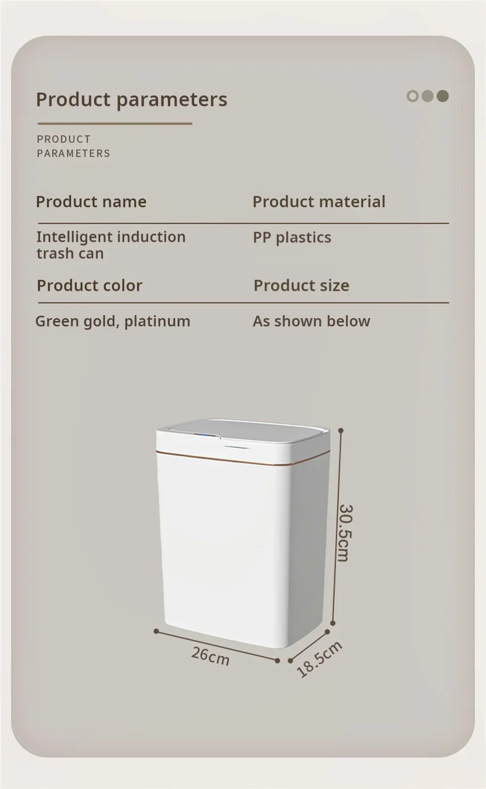 15L Smart Trash Can Automatic Touchless Smart Sensor Sensing Trash Can Waterproof Bathroom Kitchen Bedroom Trash Can.