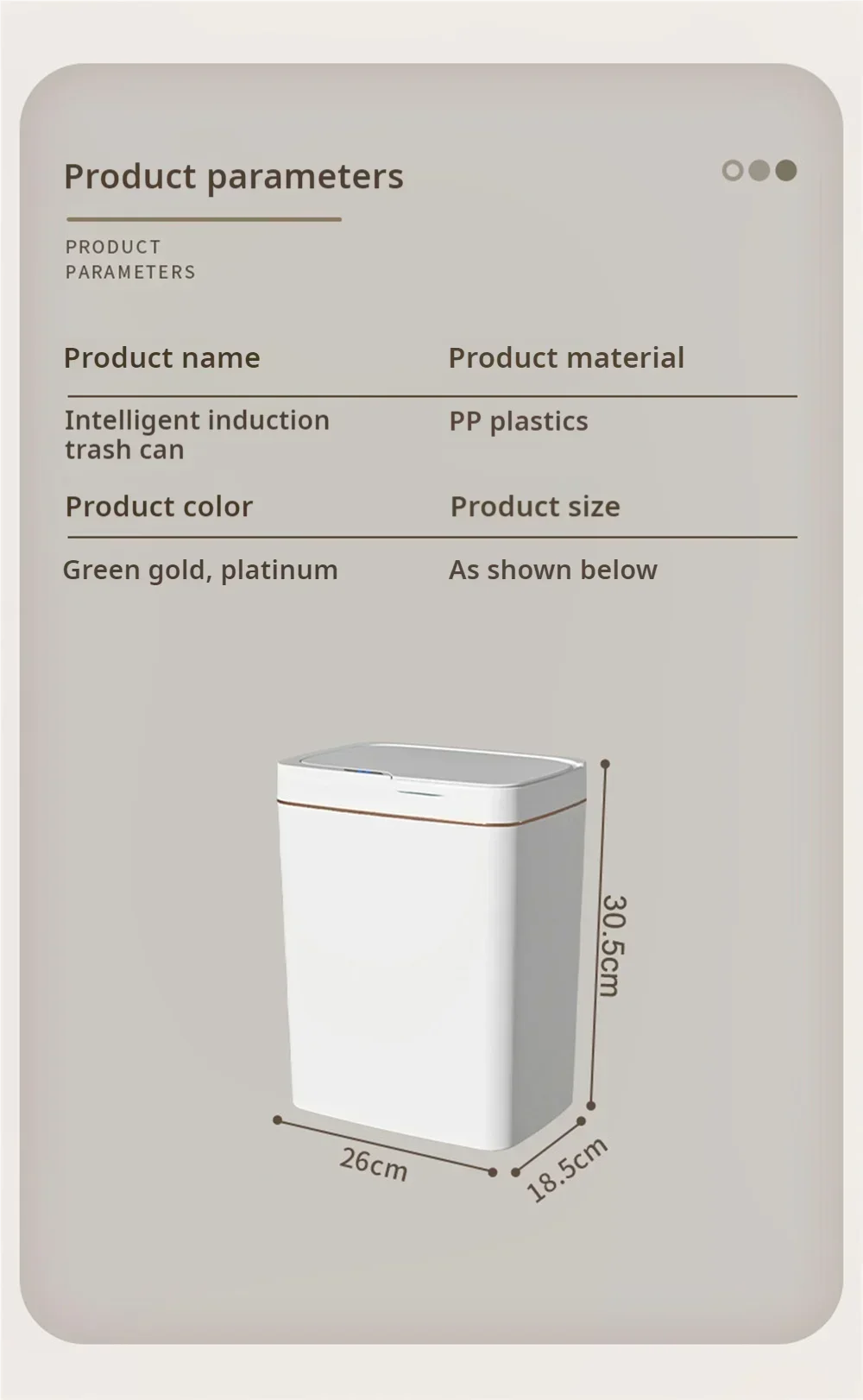 15-Liter Smart Trash Can Automatic Touchless, Waterproof Sensor Trash Bin for Bathroom Kitchen Bedroom, Odorless Modern Basket