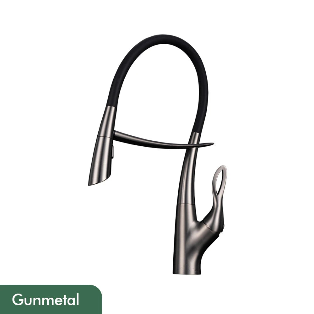 Pull Out Sensor Kitchen Faucet Single Handle Digital Display Intelligent Control