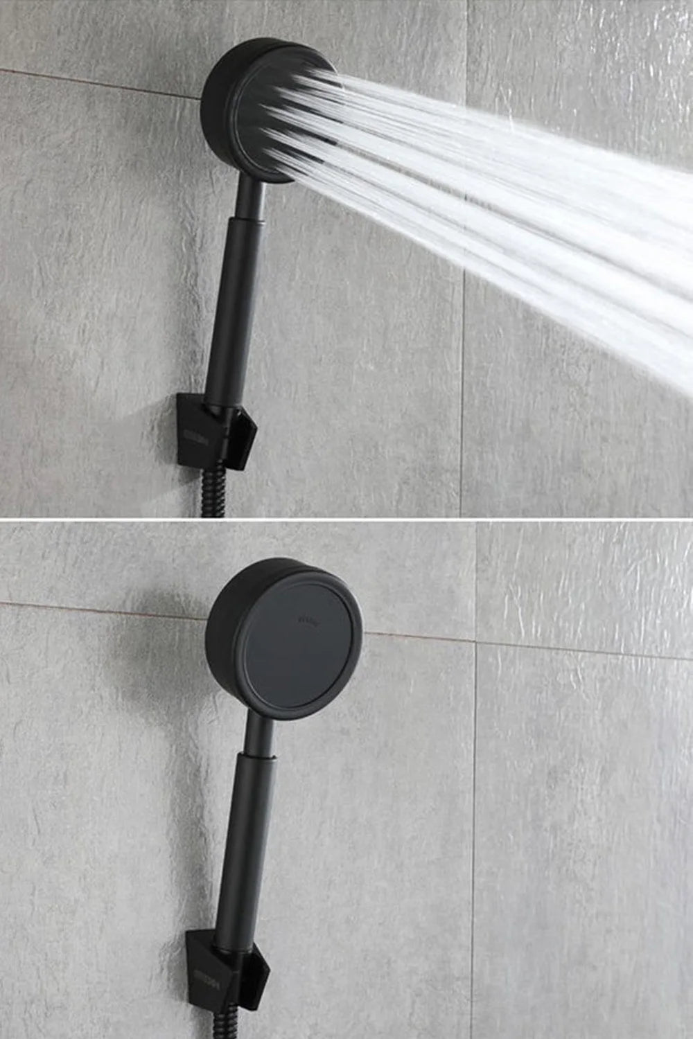 Black Stainless Steel Shower Head Fall resistant Durable High Pressure Showerhead