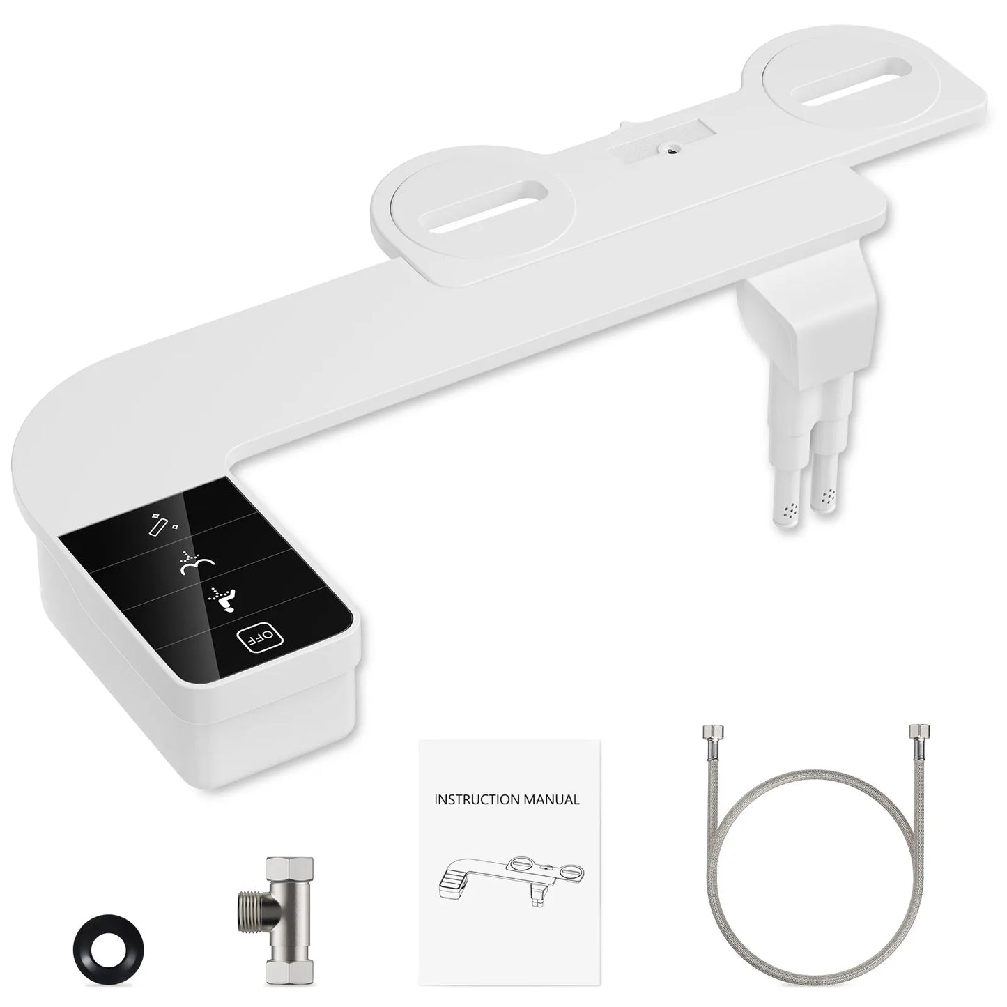 Bidet Attachment for Toilet Seat Self Cleaning Attachment Non-Electric Dual Nozzle Bidet Adjustable Water Pressure