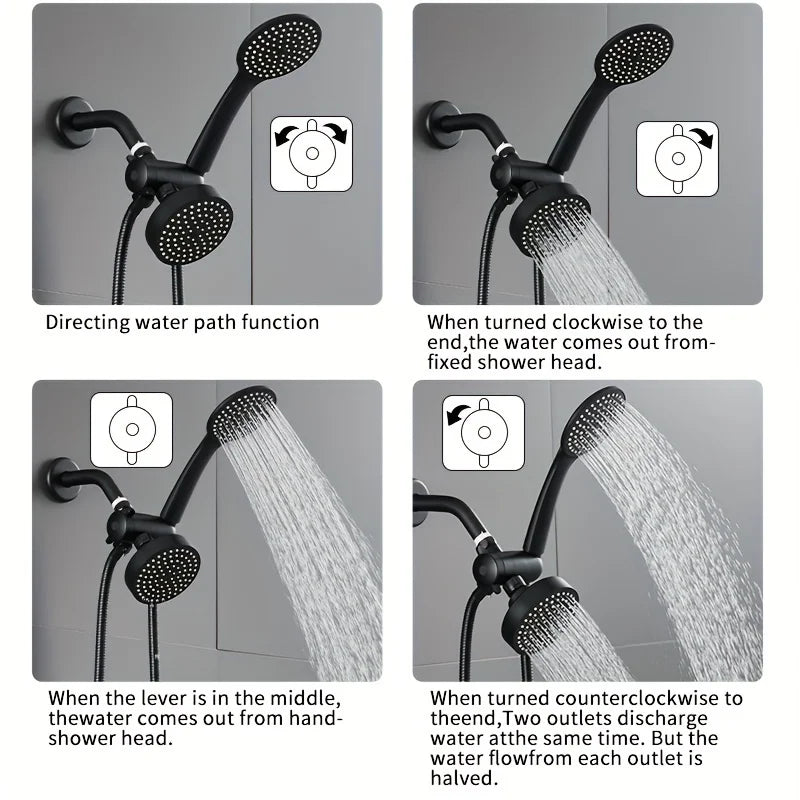 Two-In-One Shower Set, Three-Way Water Distributor