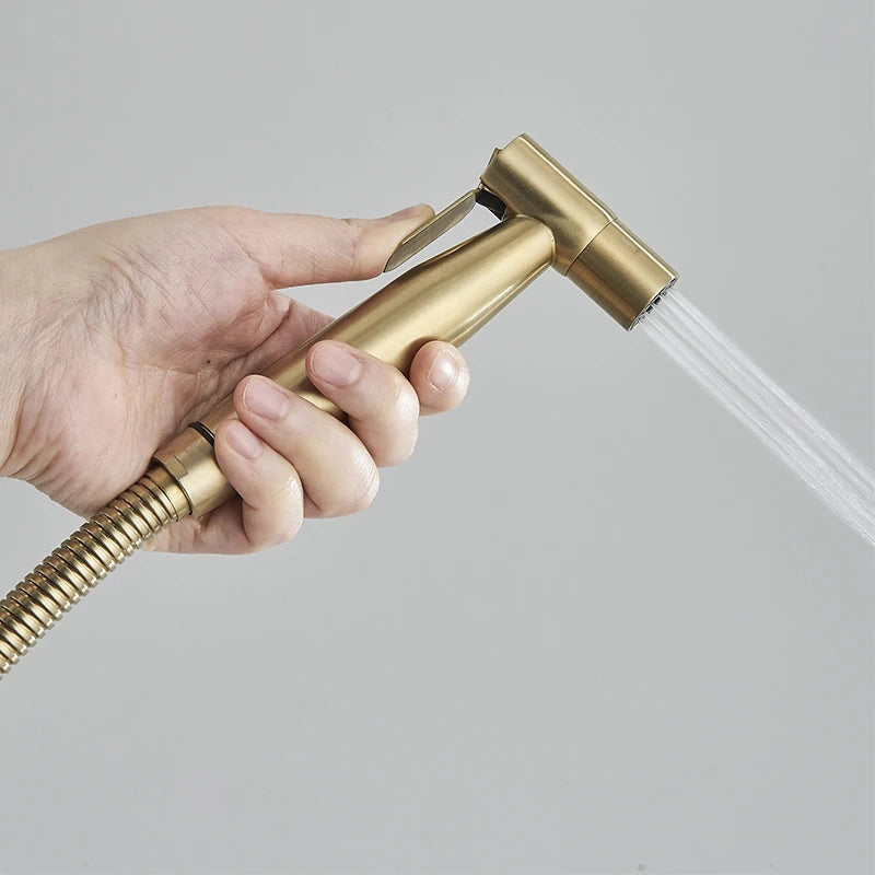 Handheld Toilet Bidet Sprayer With Brass Valve Stainless Steel