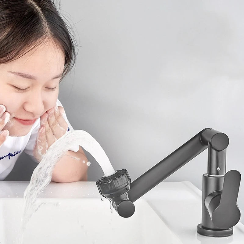 Bathroom Sink Faucet Basin Faucet 1080° Swivel Multifunction Cold and Hot Water Tap