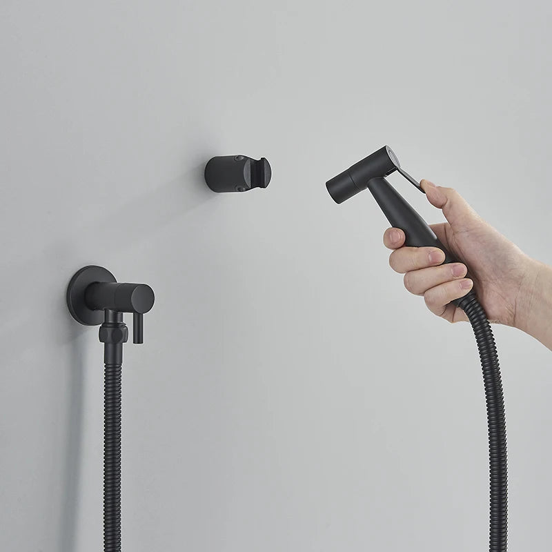 Handheld Toilet Bidet Sprayer With Brass Valve Stainless Steel