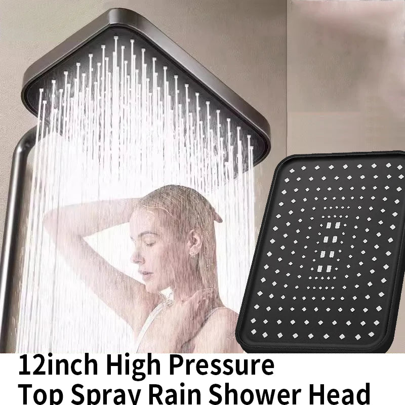 Luxury Bathroom Showerhead, Adjustable Angles, Anti-Clogging Silicone Nozzles,