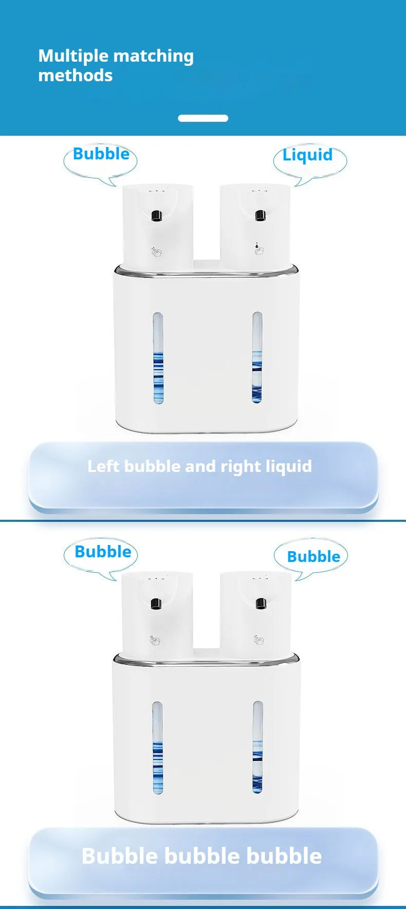 New large capacity automatic induction soap dispenser foam machine double head soap dispenser wall mounted hand sanitizer
