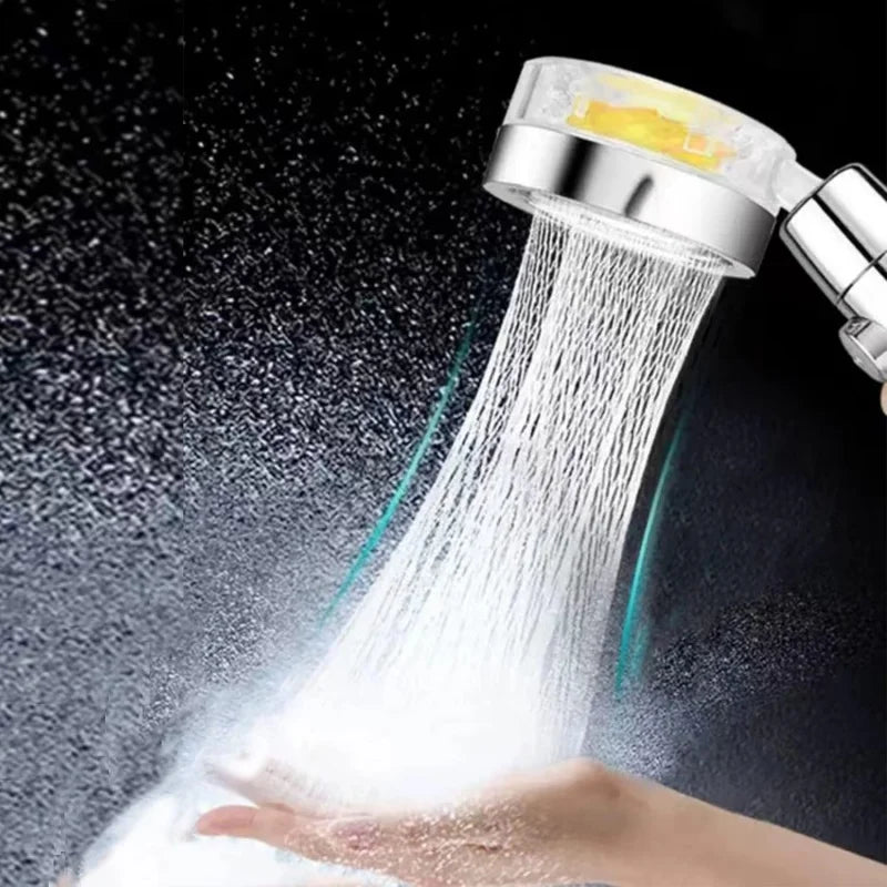 New High Pressure Shower Head Twin Turbocharged Shower Head Handheld Turbo Fan