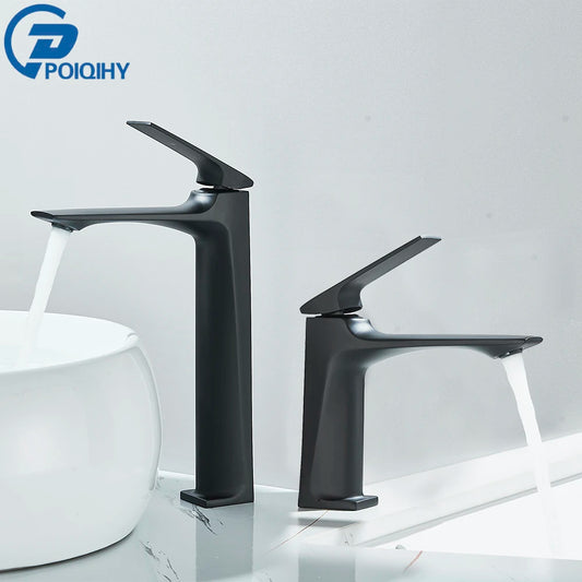 Black Bathroom Faucet Deck Mounted Bathroom Sink Mixer Tap Single Lever Faucets Chrome/White/Grey/Brushed Gold