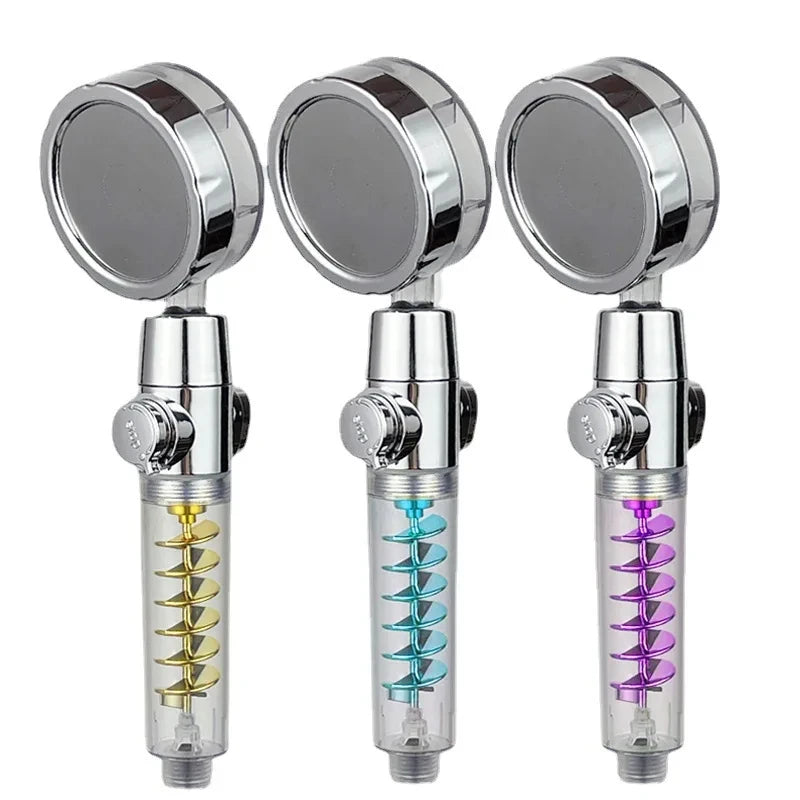 New High Pressure Shower Head Twin Turbocharged Shower Head Handheld Turbo Fan