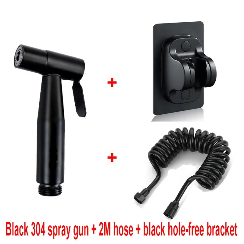 304 Stainless Steel Spray Gun Shower Handheld Bidet Sprayer Set