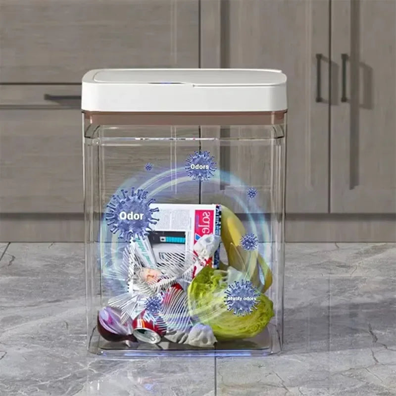 15-Liter Smart Trash Can Automatic Touchless, Waterproof Sensor Trash Bin for Bathroom Kitchen Bedroom, Odorless Modern Basket