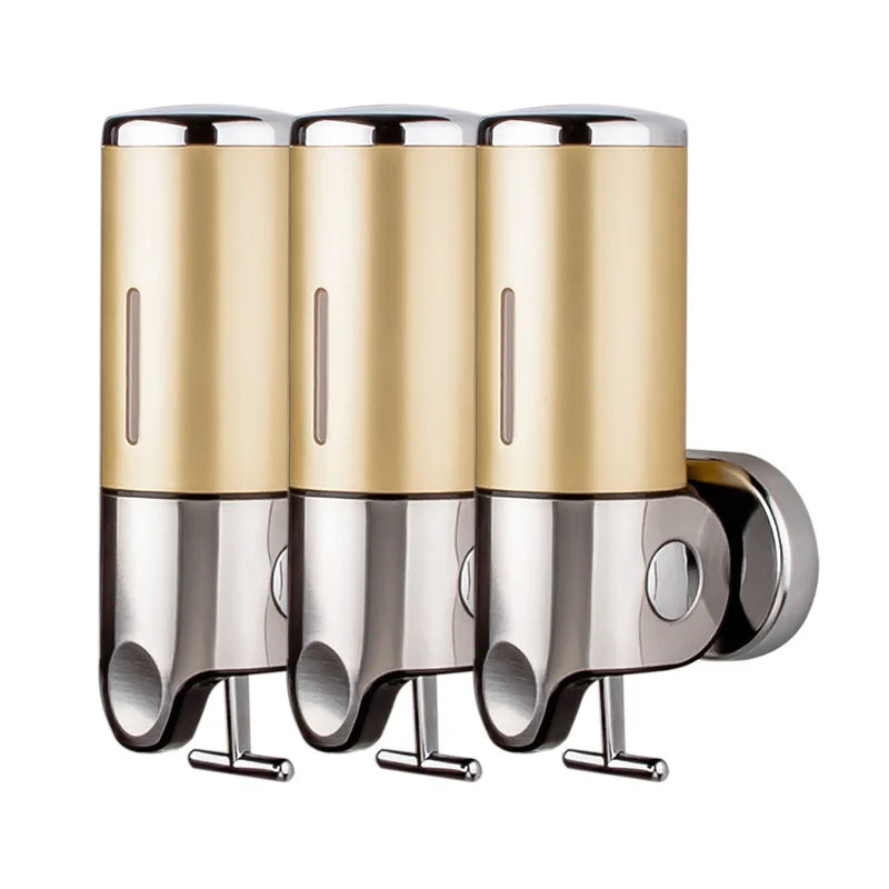 500ML Shampoo Soap Liquid Dispenser Single/Double/Triple Wall Mounted Square Manual Shower Shampoo Liquid Dispenser