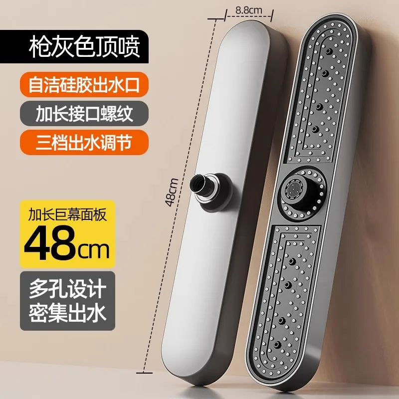 New 480mm Big Panel Showerhead 3 Mode Supercharge Rainfall Shower Head