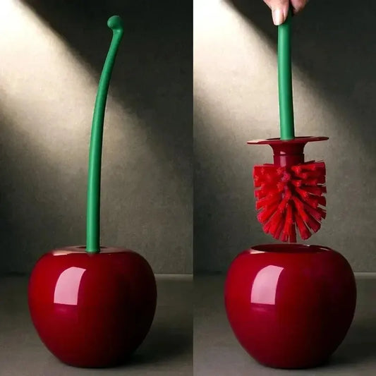 Red Toilet Brush Creative Lovely Cherry Shape Lavatory Toilet Brush Holder Set