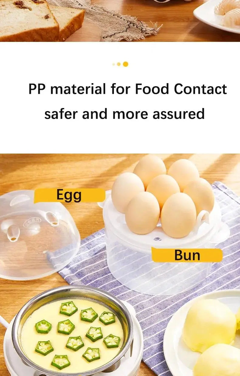 110V/220V Multifunctional Electric Egg Boiler Double Layers Egg Cooker Mini Steamer