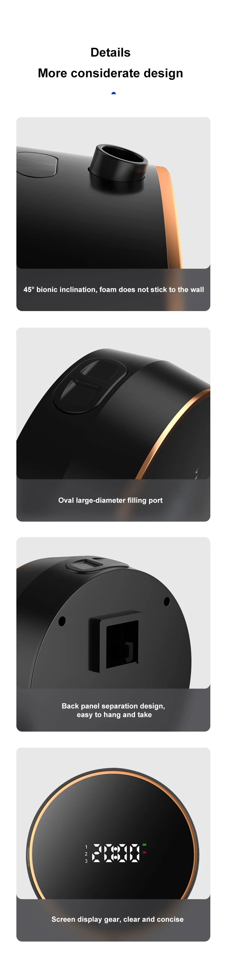 Touchless Automatic Sensor Soap Dispenser Foam Type-C Charging Smart Induction Hand Washer with Temperature Digital Display