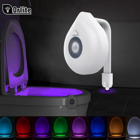 Toilet Motion Sensor Light, 8 Colors Changing Sensor LED Washroom Night Light