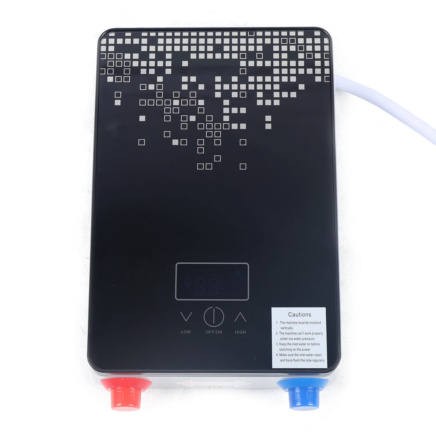 Electric Water Heater 6.5kW Instant Hot Water Heater with Digital Display for Bathroom-220V Black Bathroom Shower Hot Water Set