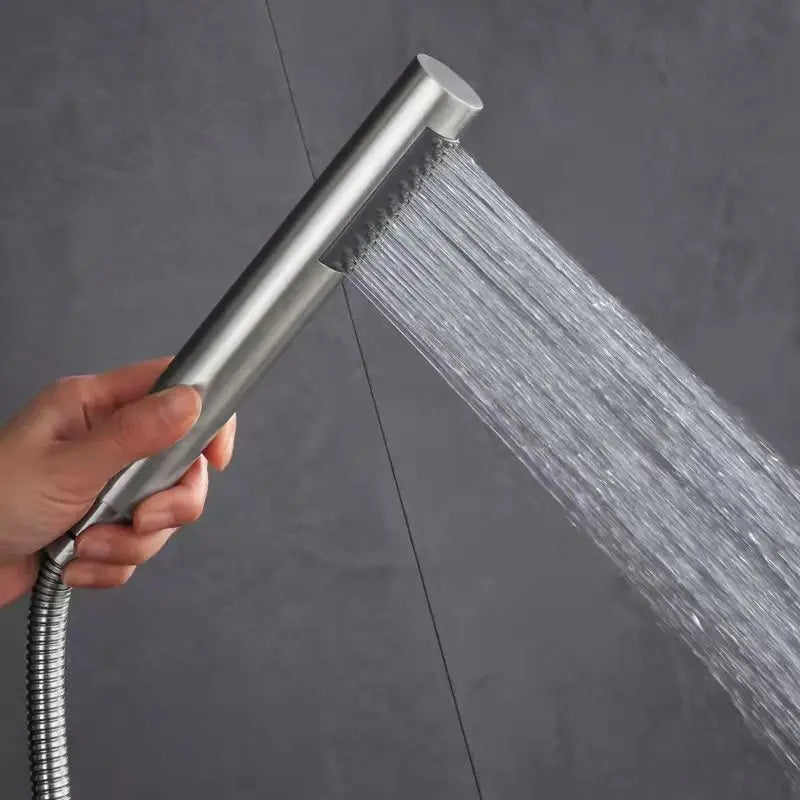 Handheld Cylindrical Stainless Steel Booster Shower Head