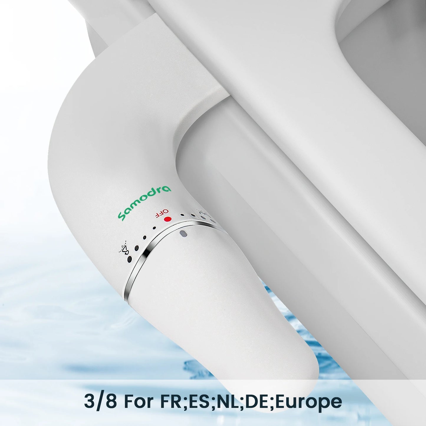 Ultra Slim Bidet Attachment for Toilet Seat - Dual Nozzle, Adjustable Water Pressure, Non-Electric