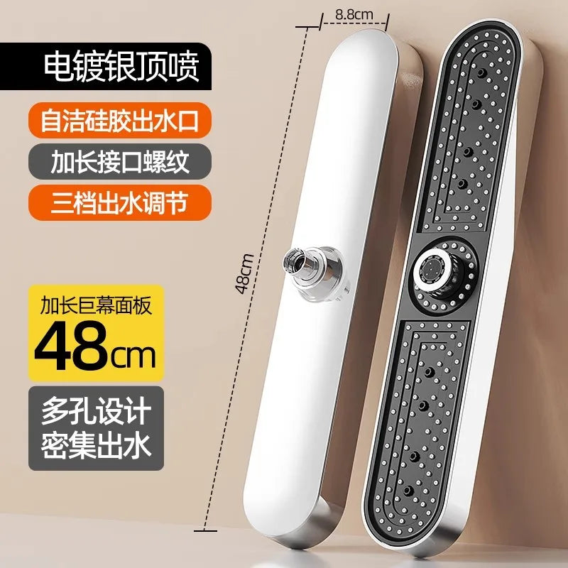 New 480mm Big Panel Showerhead 3 Mode Supercharge Rainfall Shower Head