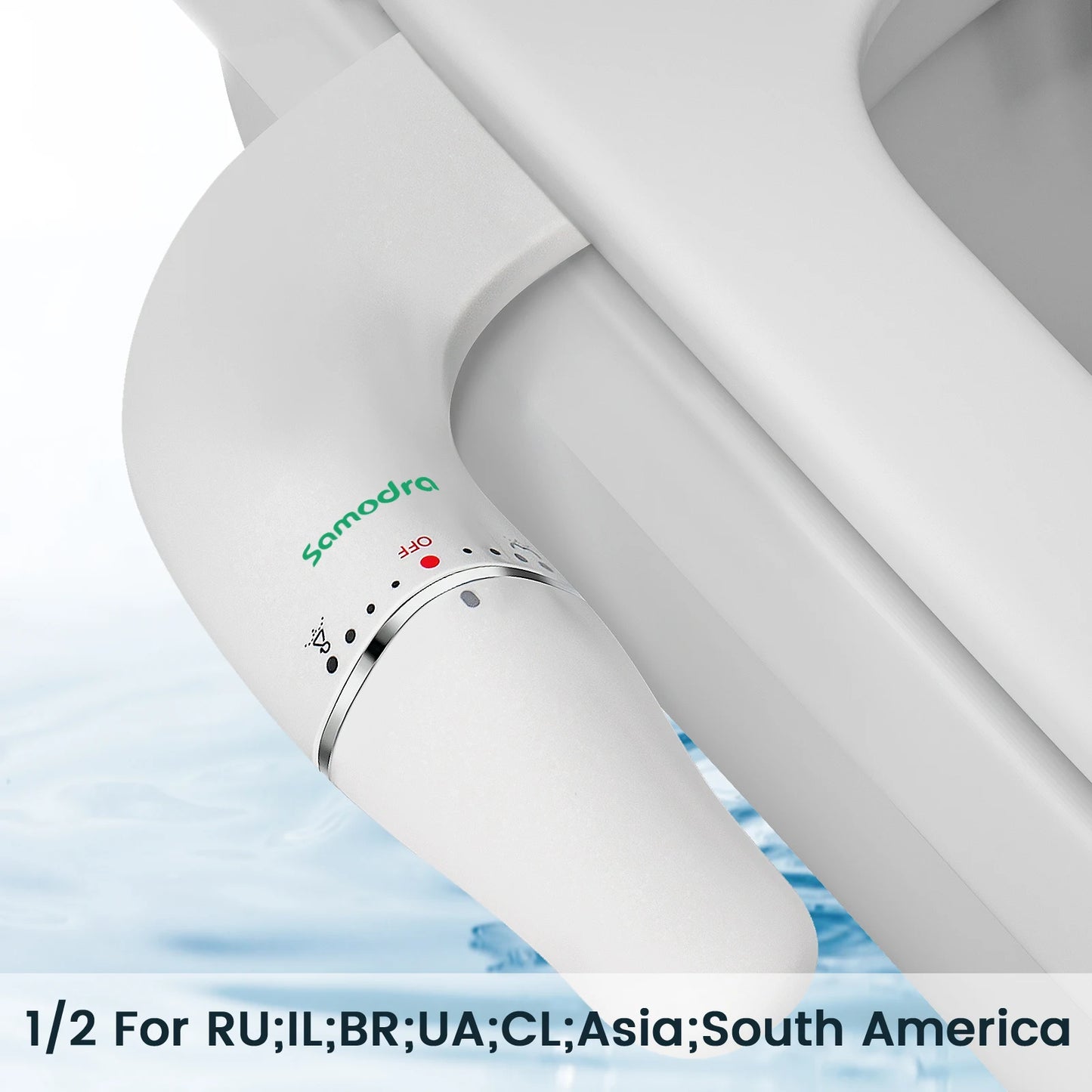 Ultra Slim Bidet Attachment for Toilet Seat - Dual Nozzle, Adjustable Water Pressure, Non-Electric