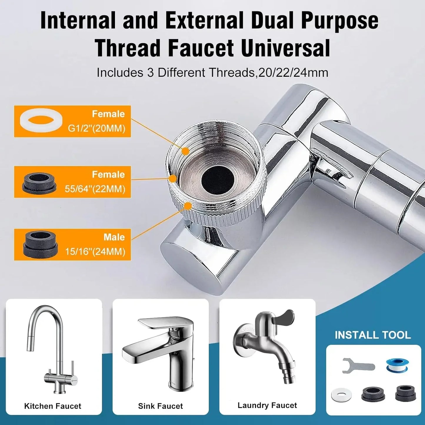 Retractable Universal 1440 °Swivel Robotic Arm Swivel Extension Faucet 2 Water Flow Mode