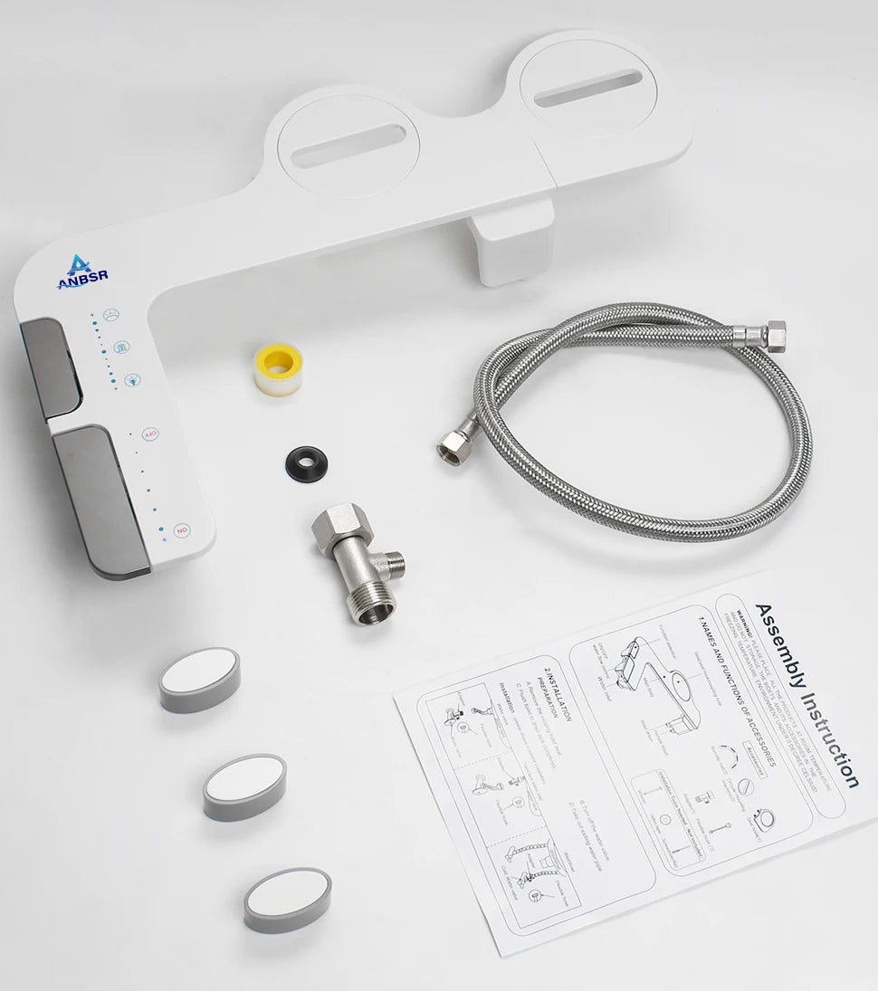Ultra-Slim 3-in1 Bidet, Self-Cleaning, Posterior&Feminine Wash-(Retractable Dual Nozzles), Non-Electric Bidet Attachment