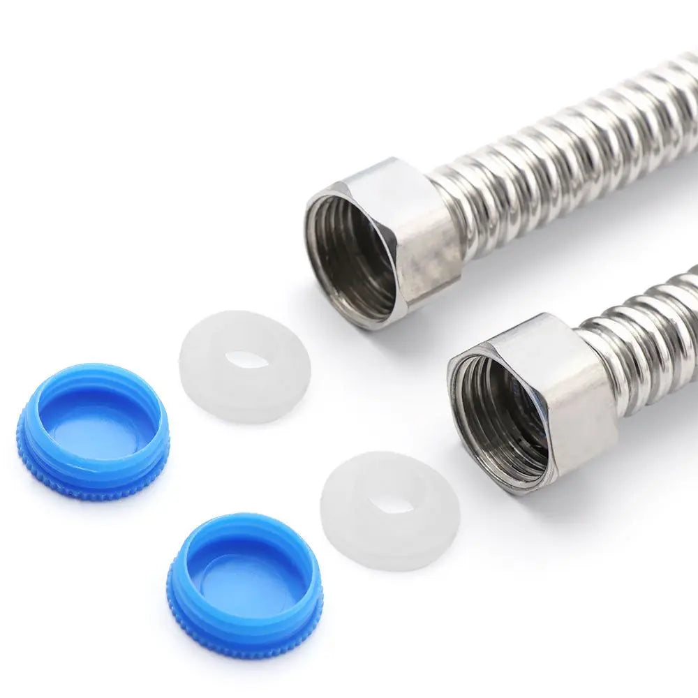 G1/2" Stainless Steel Corrugated Supply Hose Water Heater Connector Plumbing Pipe Hose Tube Thickened Extendable Hose Tube