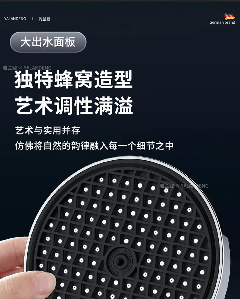 15CM Big Panel High Pressure Shower Head With Filter 3 Modes