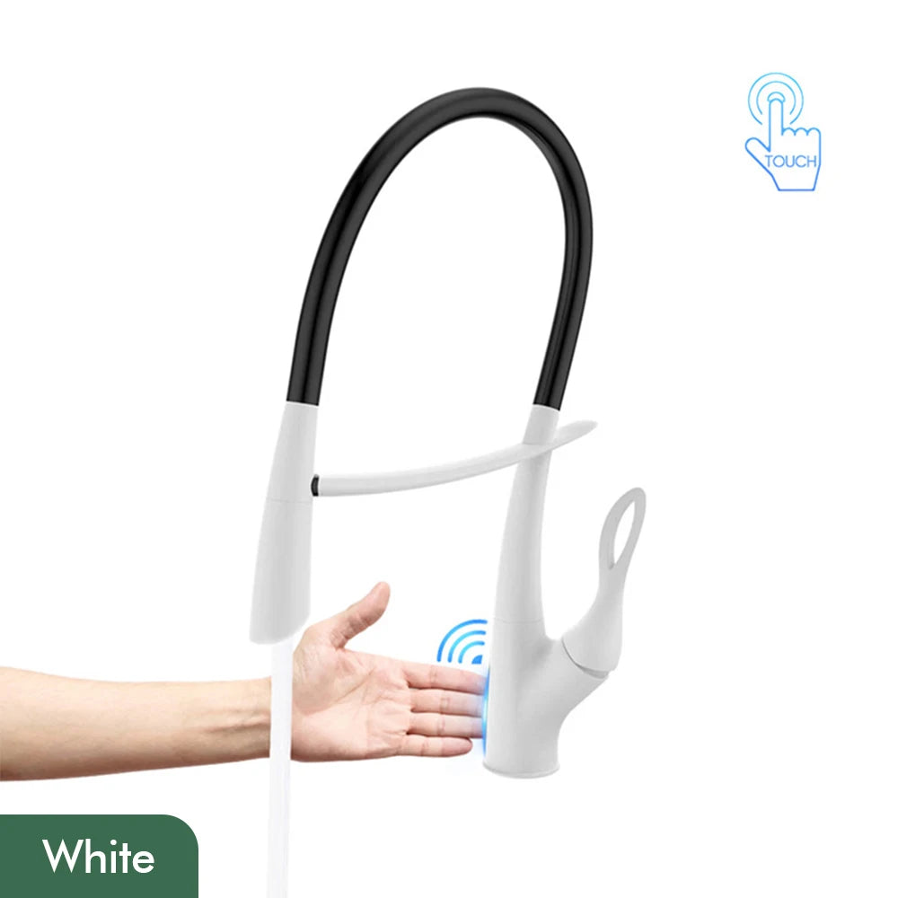 Pull Out Sensor Kitchen Faucet Single Handle Digital Display Intelligent Control