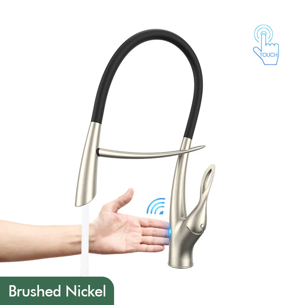 Pull Out Sensor Kitchen Faucet Single Handle Digital Display Intelligent Control