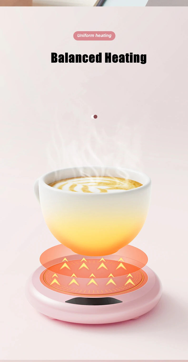 Thermostatic Heating Coaster USB Home Heating Coaster 3-speed Adjustment Heating 55 Degrees Constant Temperature