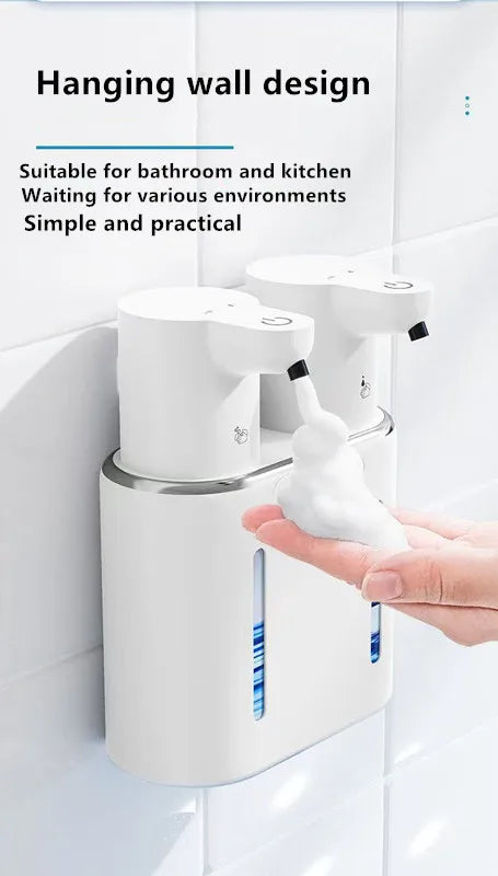 New large capacity automatic induction soap dispenser foam machine double head soap dispenser wall mounted hand sanitizer