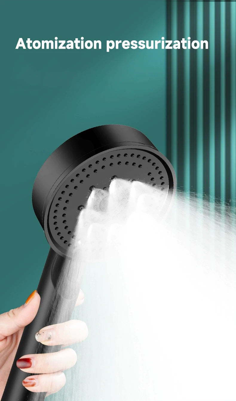 5 Modes Pressure Boost Shower Head Multifunction Adjustable Large Water Shower