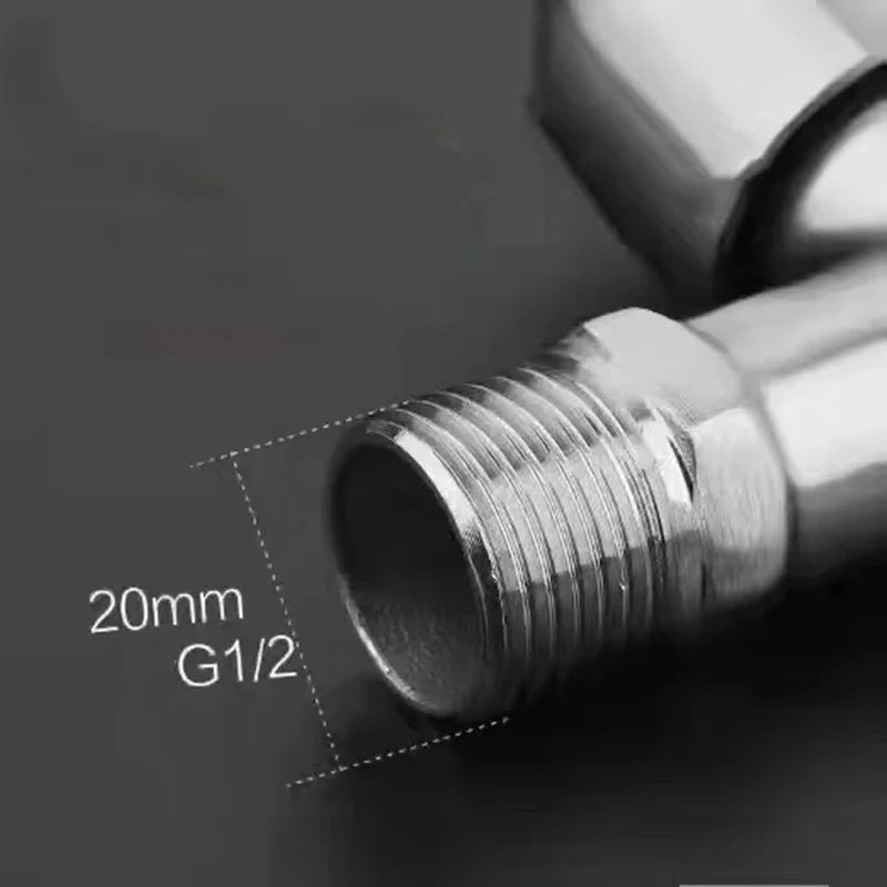 Stainless Steel Faucet Double Outlet Dual Control Water Tap One in Two Out Faucet 1/2" Bidet Faucets