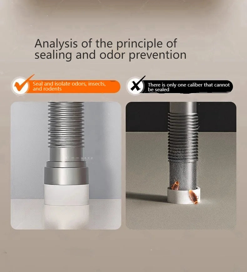 Kitchen Sink Sewer Odorous Drainage Pipe, Double Sink Drainage Pipe Set